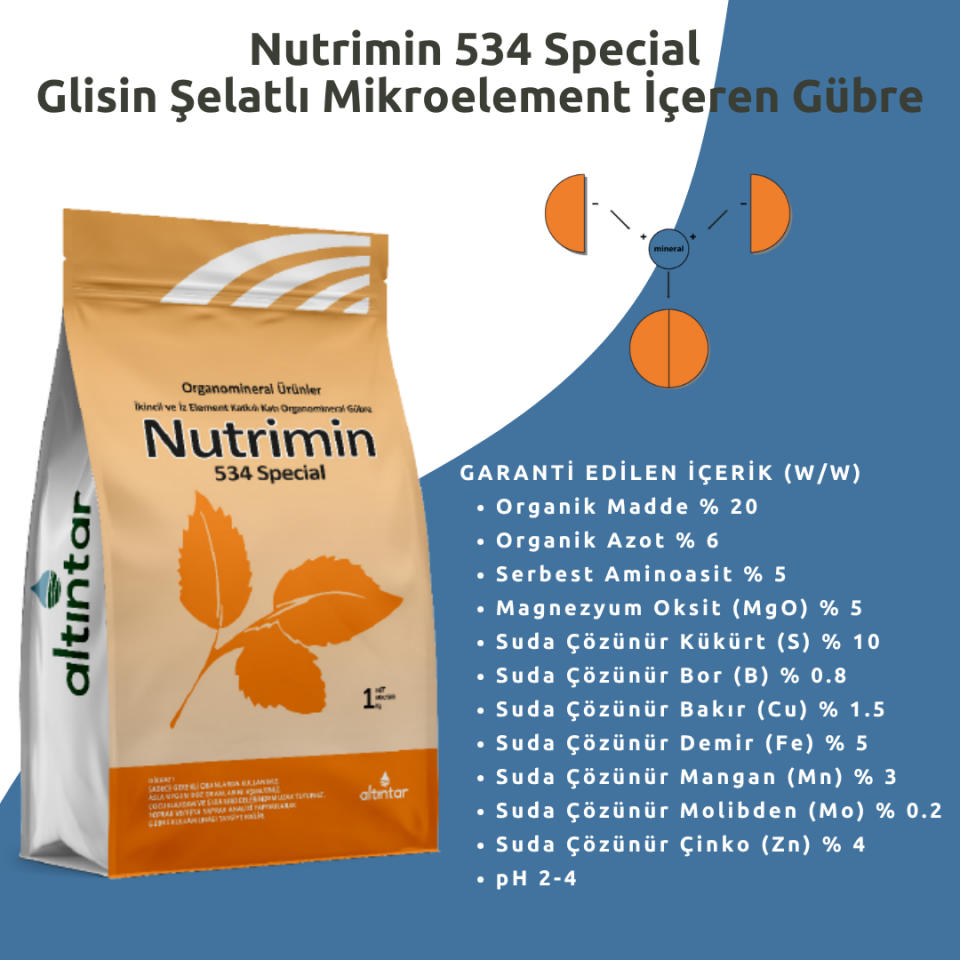 Altıntar Yaprak Gübresi Nutrimin 534 Special 1 Kg